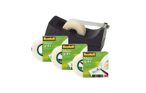 53092 3M SM4 Tape Scotch&#174; Magic 810 19x33 4pk og disp Tape med dispenser